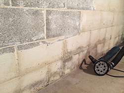 Moldy and Bowed Basement Walls | Hilliard, OH | Before