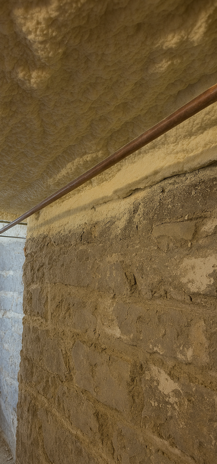 Basement Ceiling Spray Foam Insulation in Lexington