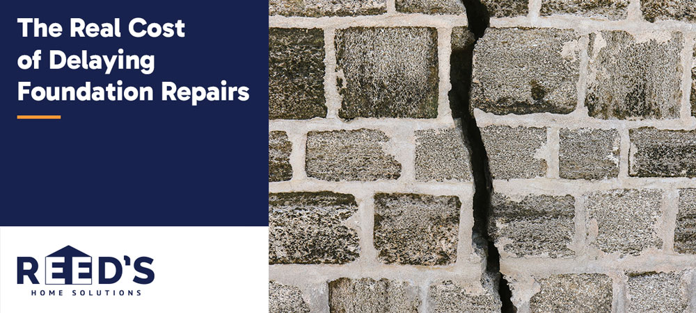 Cracked foundation wall showing the cost of delaying repairs